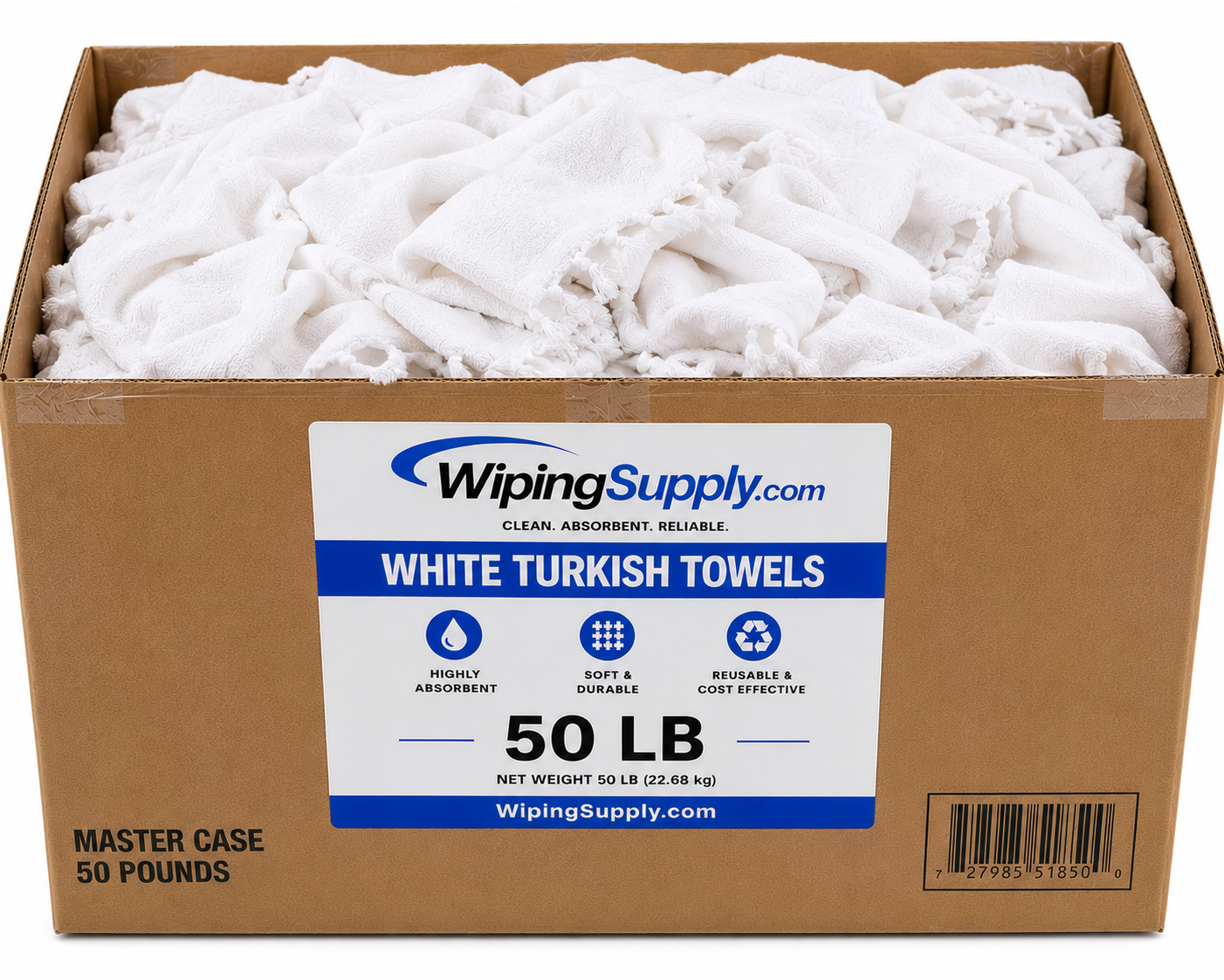 White Turkish Towels - 50 LB Master Case